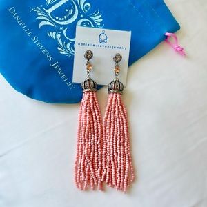 Danielle Stevens Beaded Tassel earrings